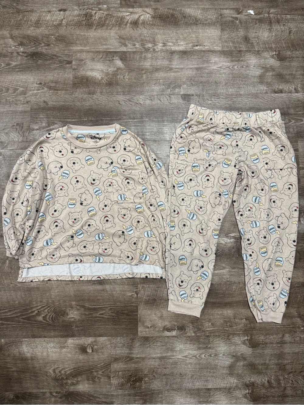 Disney Winnie the Pooh Matching Pajama Set Large